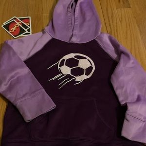 Justice girls purple soccer glitter hoodie size 7